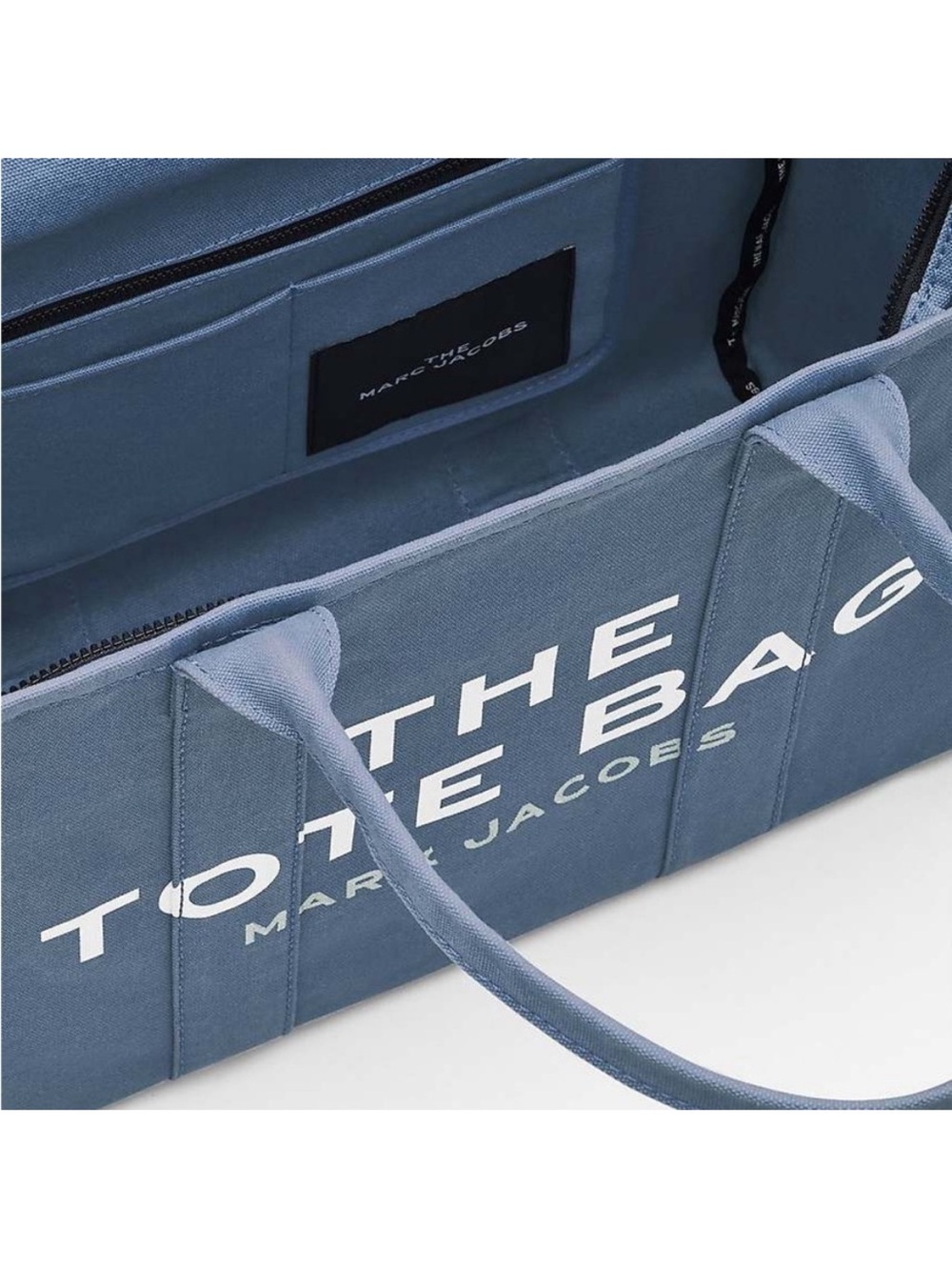 Marc Jacobs Blue Canvas Duffel Bag with White Logo